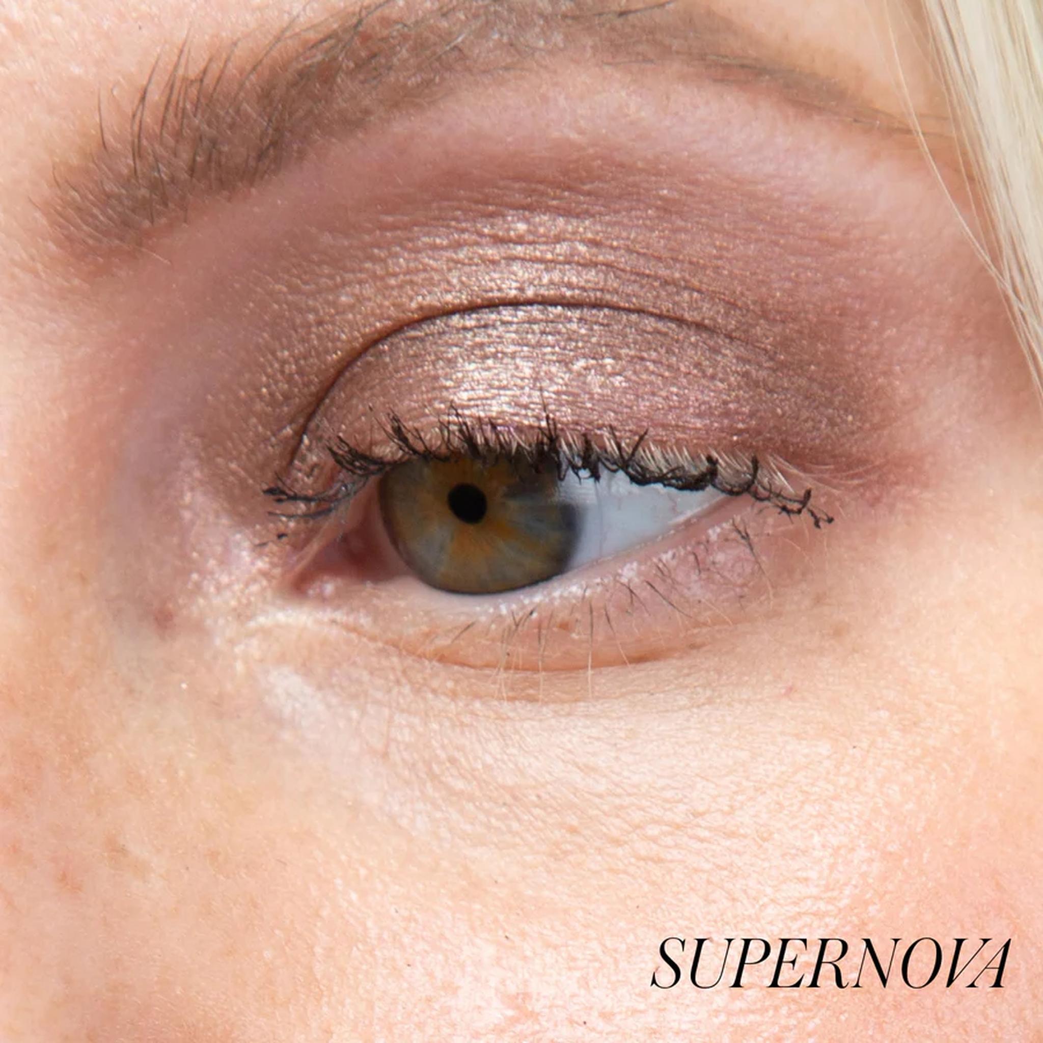 RMS Beauty Eyelights Supernova shade applied on the eyelid in a close-up shot 2
