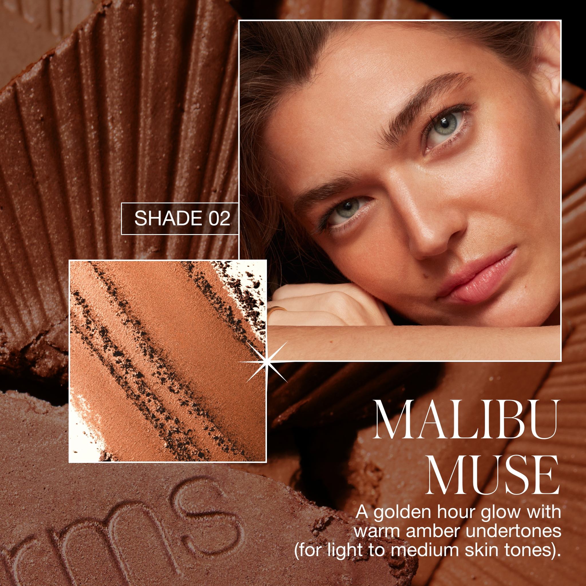 Malibu Muse shade description a golden hour glow for light to medium skin tones 3