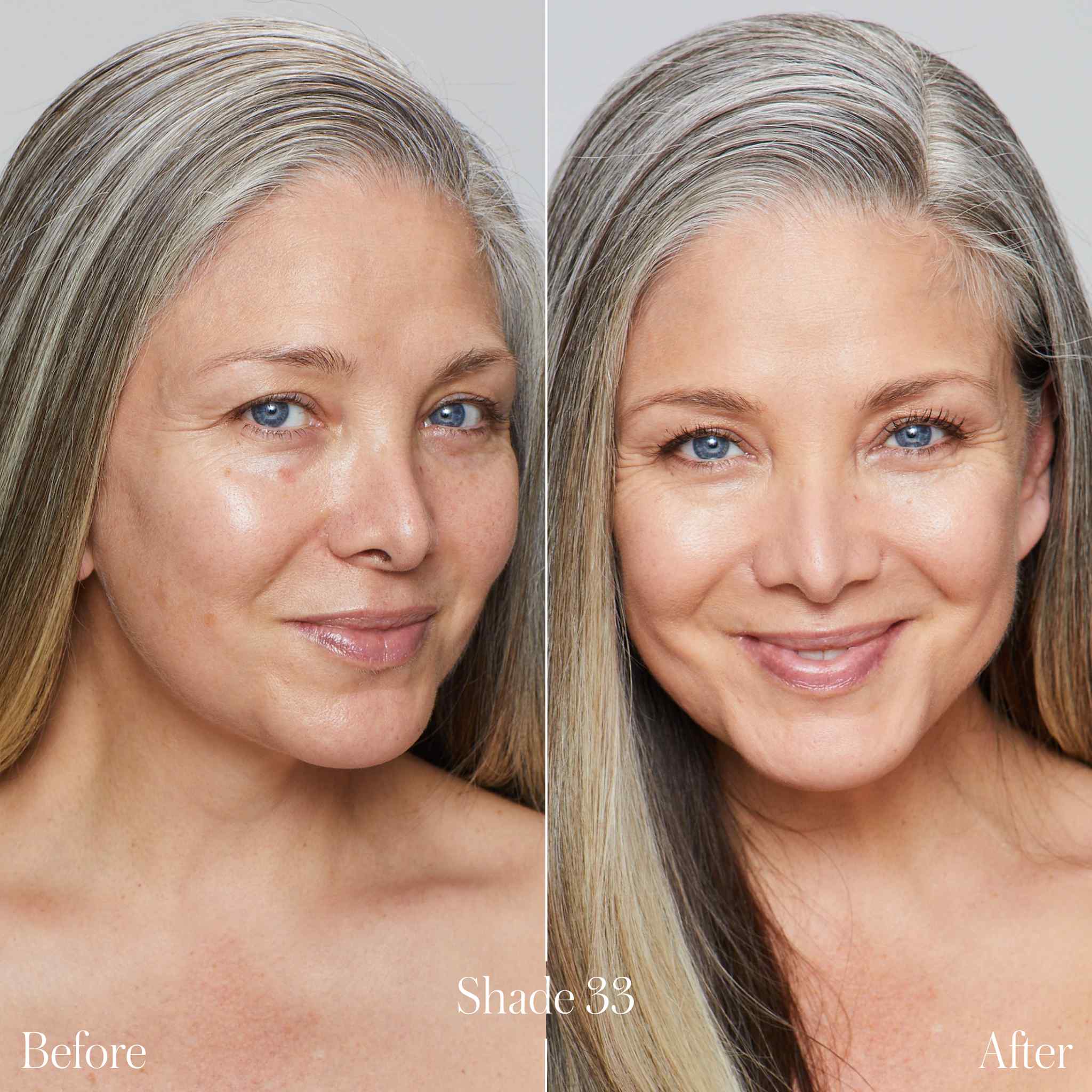 Before and after using Un Cover-Up Concealer in shade 33 on mature skin 3