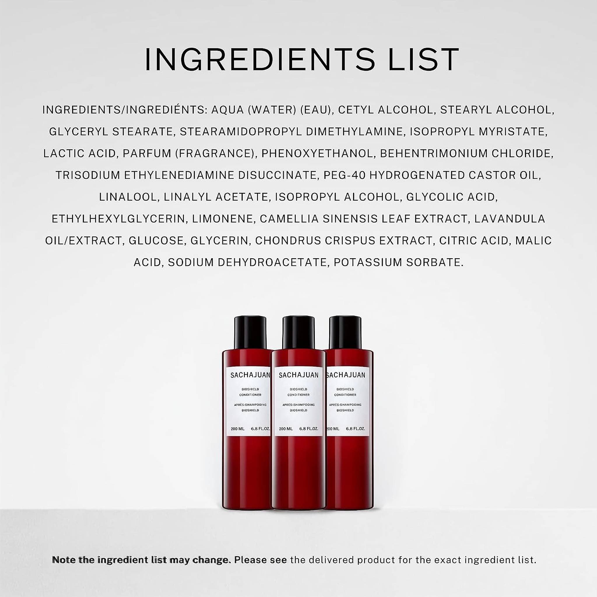 SACHAJUAN Bioshield Conditioner ingredients list