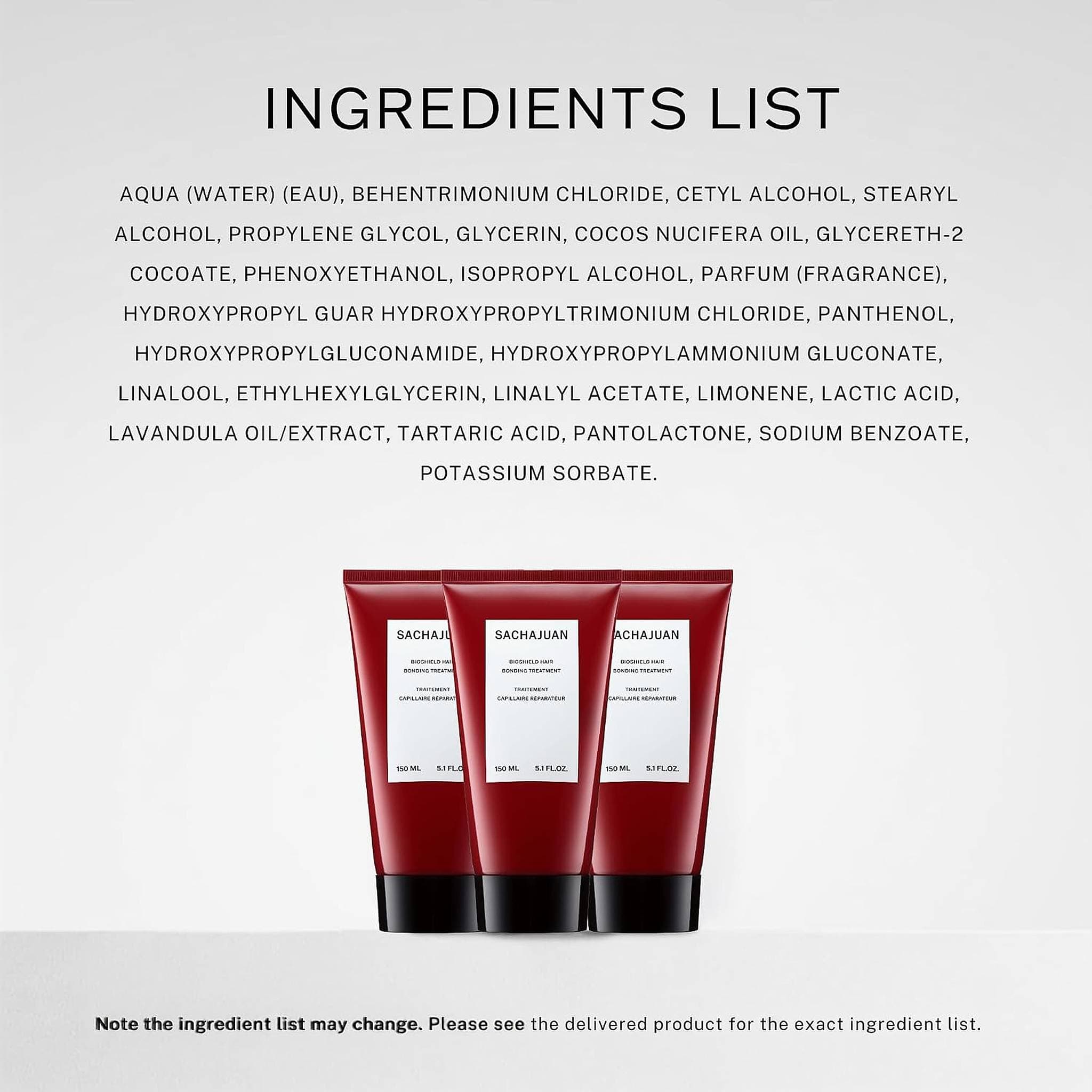 SACHAJUAN Bioshield Hair Bonding Treatment ingredients list