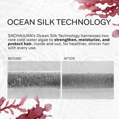 SACHAJUAN Ocean Silk Technology before and after hair cuticle repair