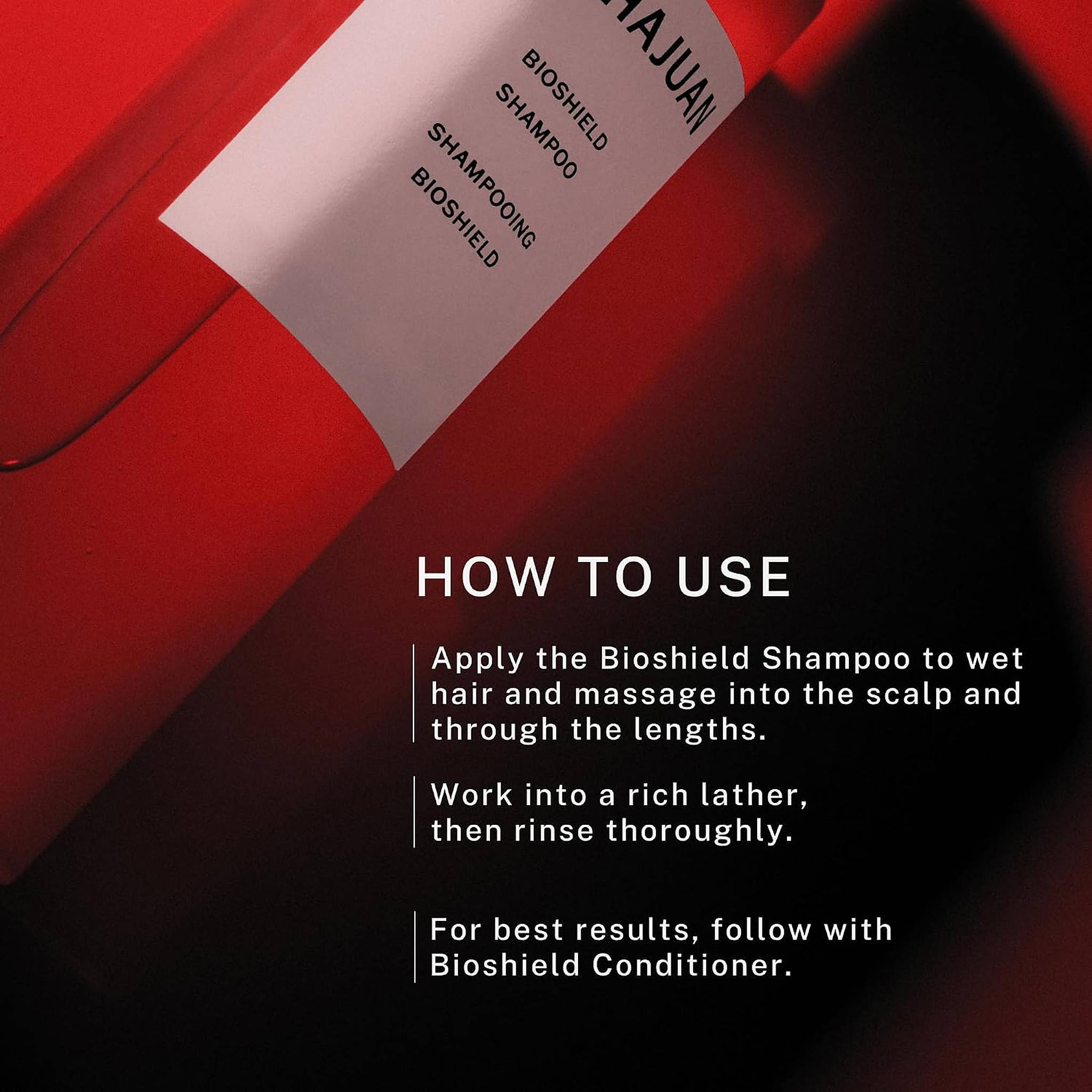 How to use SACHAJUAN Bioshield Shampoo on wet hair and scalp