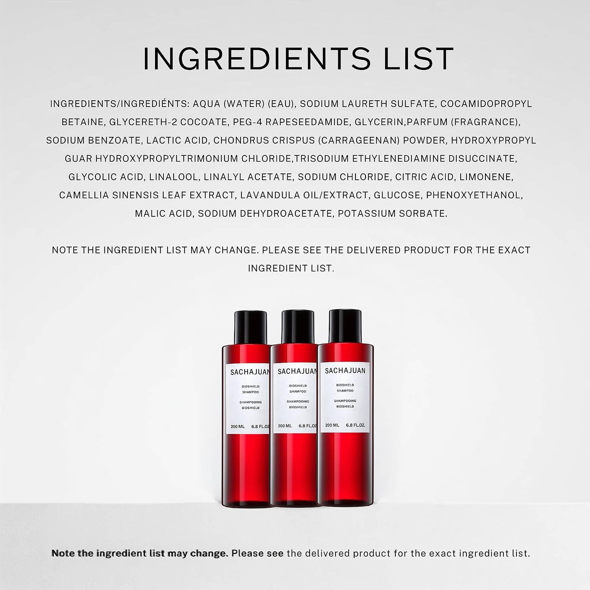 SACHAJUAN Bioshield Shampoo ingredients list
