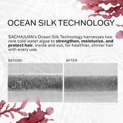 SACHAJUAN Ocean Silk Technology before and after smoother hair cuticle