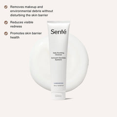Senté Daily Soothing Cleanser benefits including removing makeup reducing redness and promoting skin barrier health