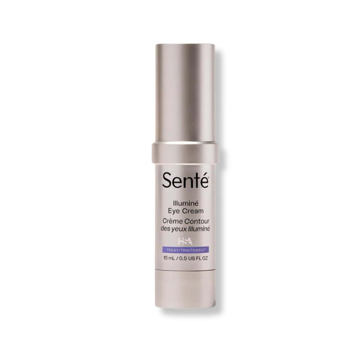 Senté Illuminé Eye Cream 15ml pump bottle for reducing under-eye discoloration and fine lines