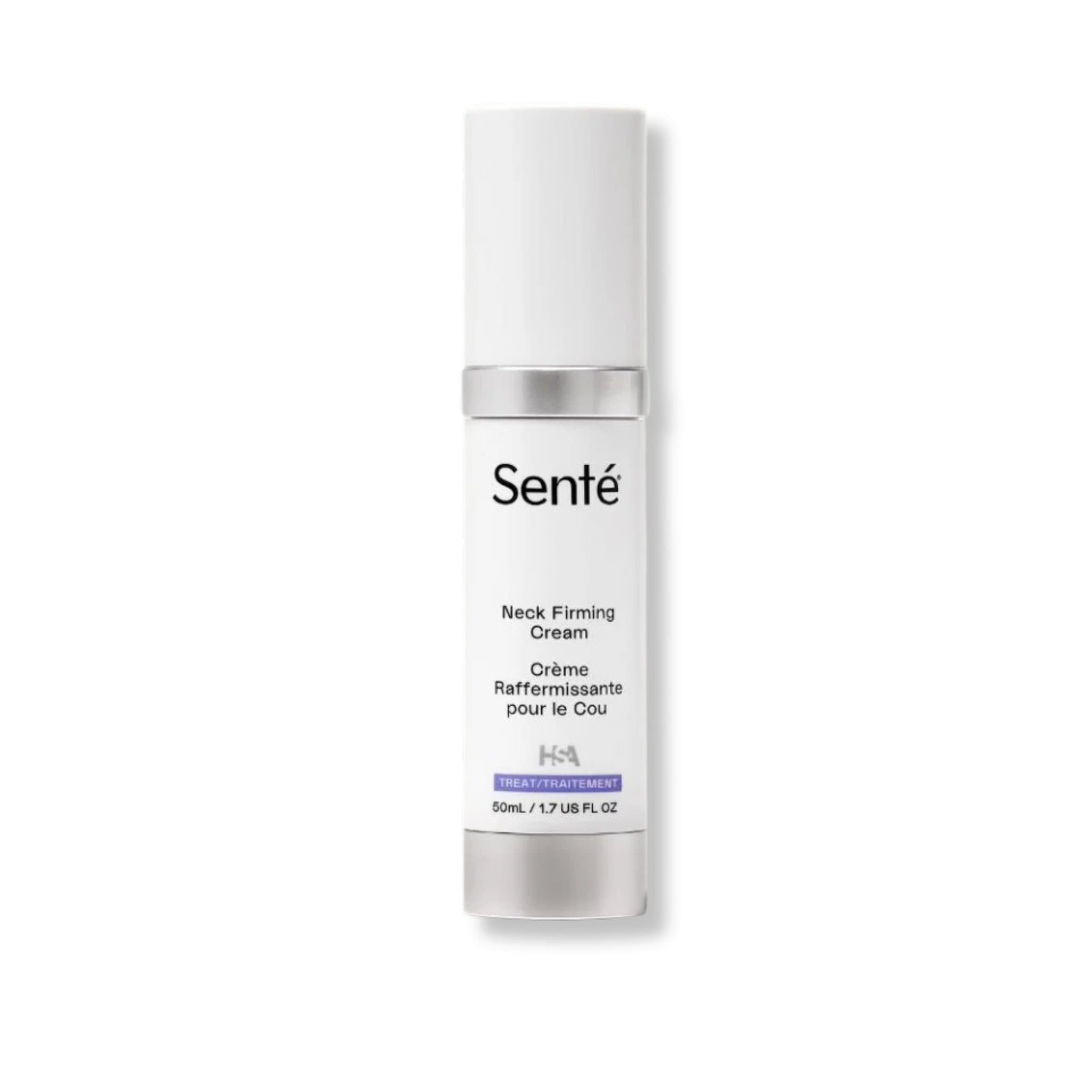Senté Neck Firming Cream 50ml pump bottle for firmer skin and reduced fine lines on the neck