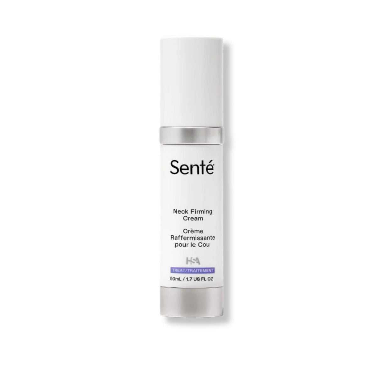 Senté Neck Firming Cream 50ml pump bottle for firmer skin and reduced fine lines on the neck