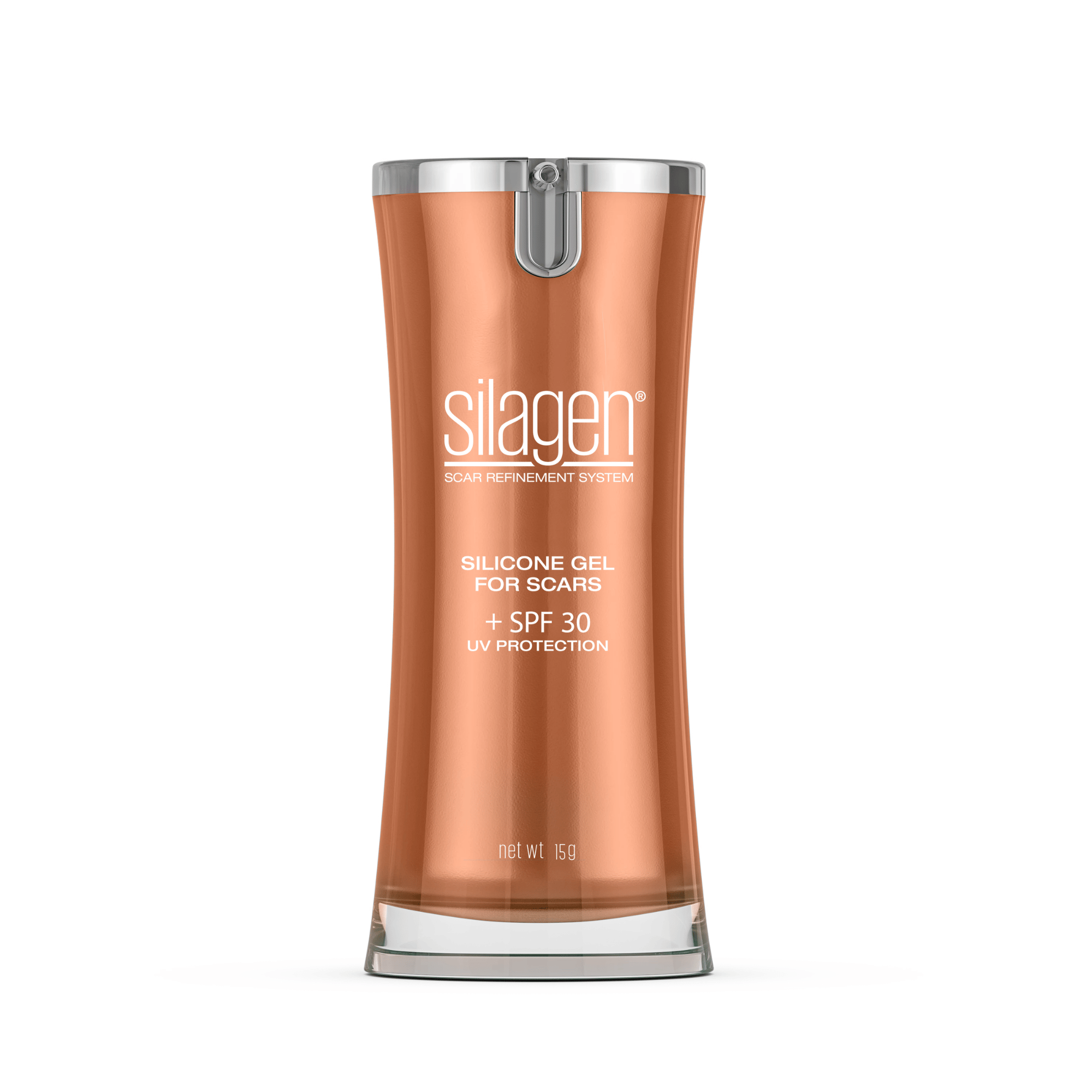 Silagen Scar Refinement System silicone gel with SPF 30 UV protection 15g bottle