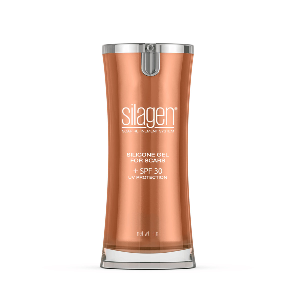 Silagen Scar Refinement System silicone gel with SPF 30 UV protection 15g bottle