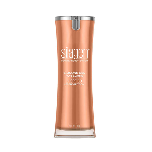 Silagen Silicone Gel for Scars with SPF 30 UV protection 30g pump bottle Scar Refinement System