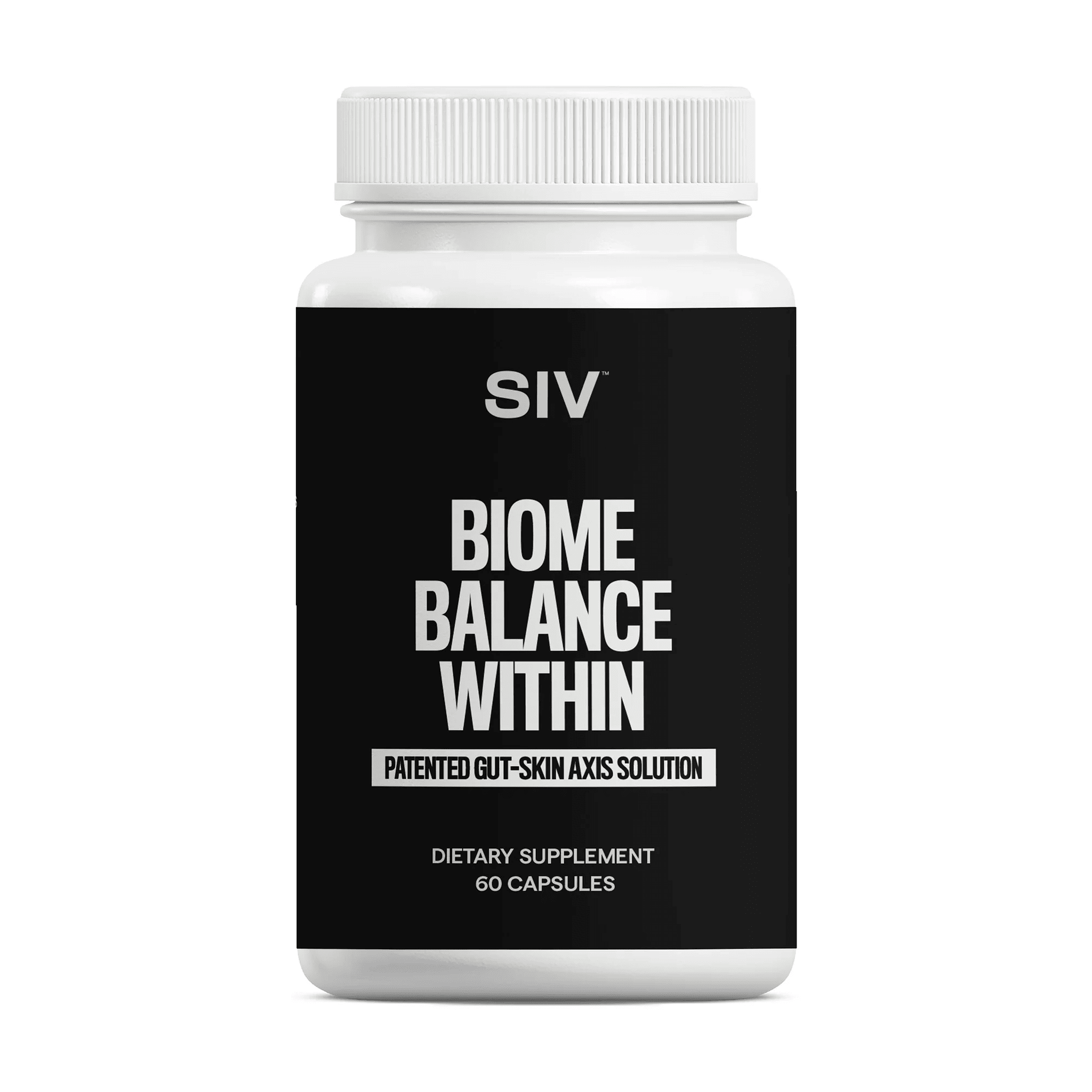 SIV Biome Balance Within capsule bottle with patented gut-skin axis label