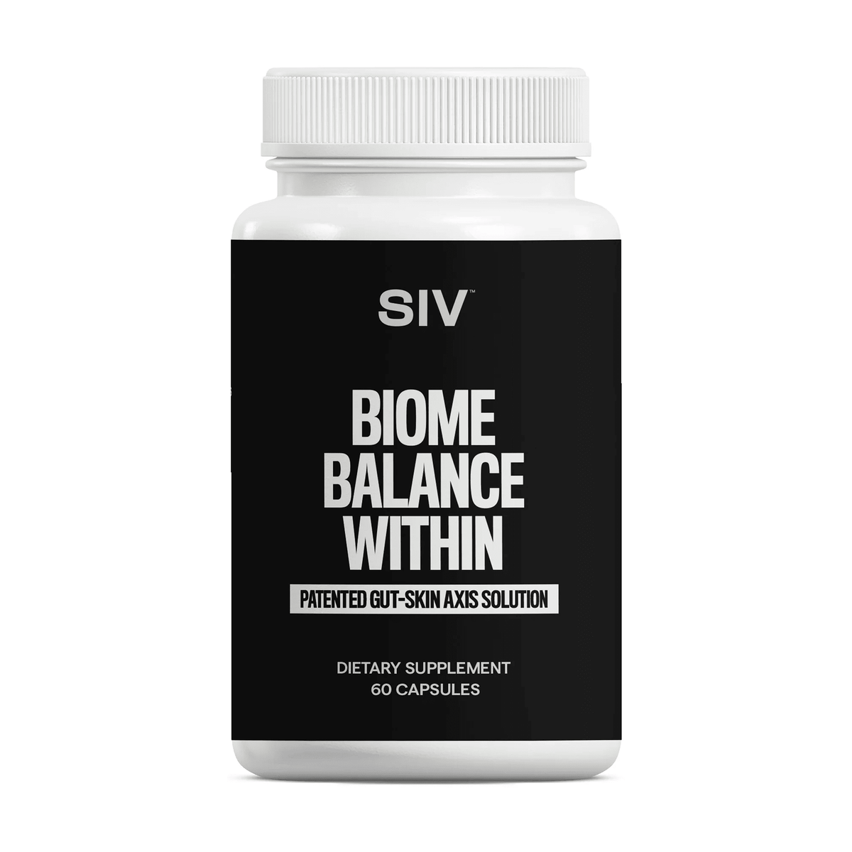 SIV Biome Balance Within capsule bottle with patented gut-skin axis label