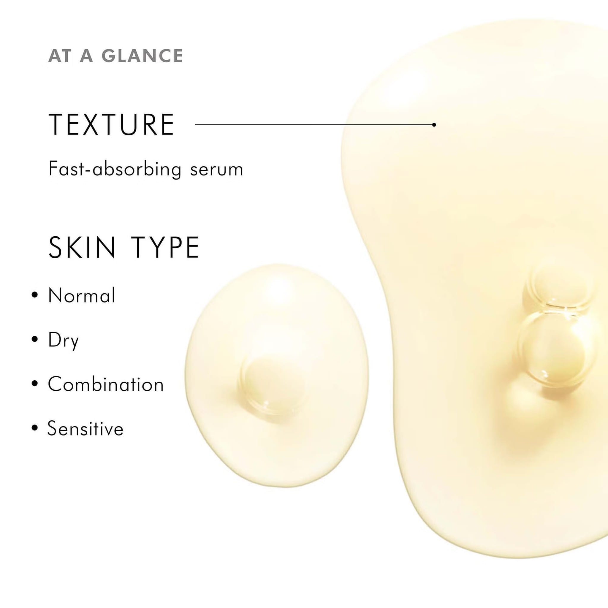 Fast-absorbing CE Ferulic serum texture swatch for all skin types