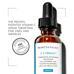 SkinCeuticals CE Ferulic vitamin C serum bottle with dropper for fine lines and wrinkles