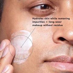 Man applying SkinCeuticals Gentle Cleanser Cream to cheek to hydrate skin and remove impurities and long-wear makeup