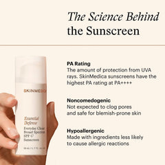 SkinMedica Essential Defense SPF 47 sunscreen PA++++ rating noncomedogenic hypoallergenic blemish-prone skin