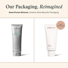 SkinMedica Facial Cleanser old vs new packaging redesign side by side

