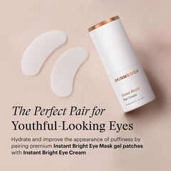 SkinMedica Instant Bright Eye Cream paired with brightening gel patches