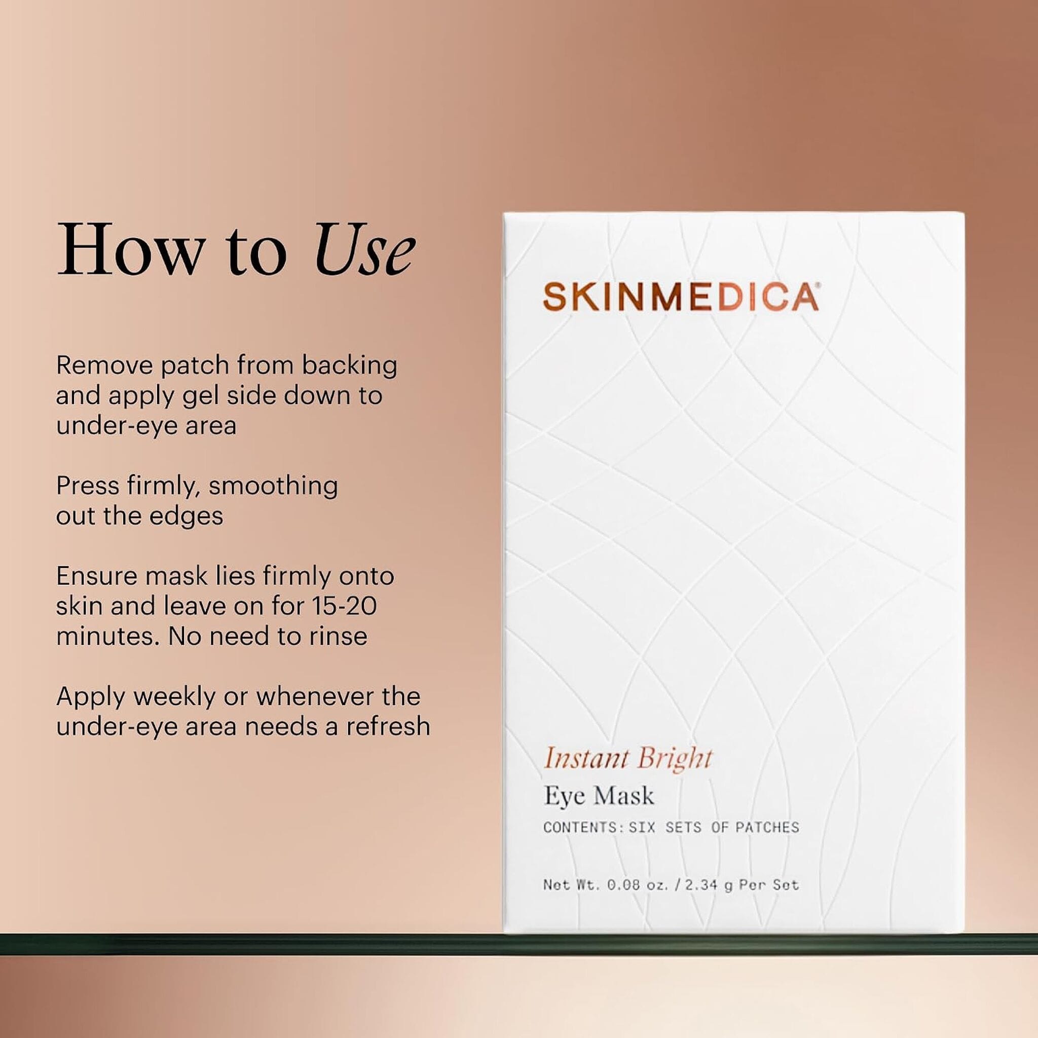 SkinMedica Instant Bright Eye Mask box with application instructions