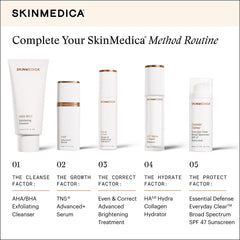 SkinMedica 5-step method routine cleanse grow correct hydrate protect with Essential Defense SPF 47