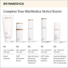 SkinMedica 5-step Method Routine with Facial Cleanser TNS Serum Even Correct Hydrator and SPF