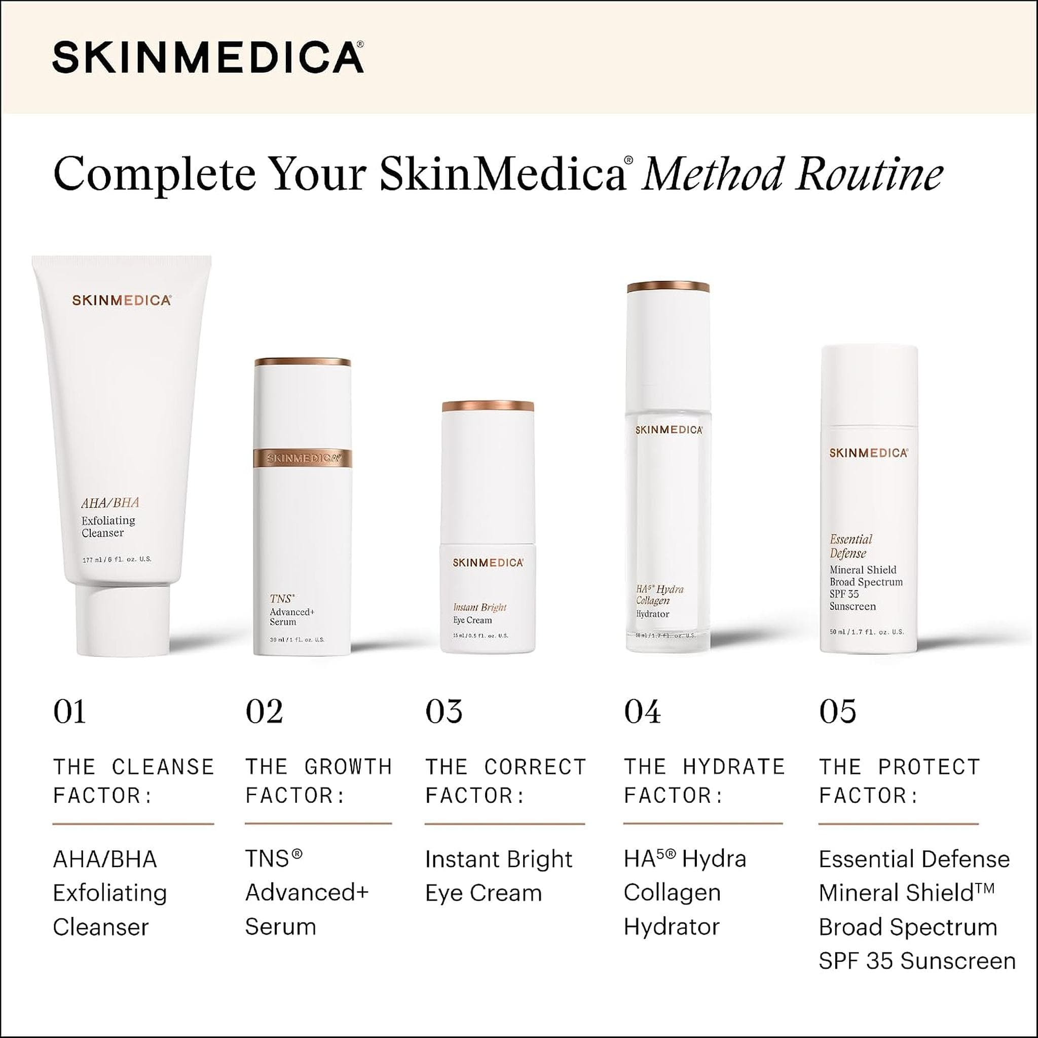 SkinMedica Method routine with Instant Bright Eye Cream as step 3 correct