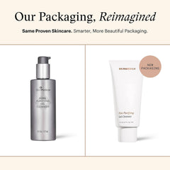SkinMedica Pore Purifying Gel Cleanser old pump bottle vs new white tube packaging comparison