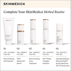 SkinMedica Method Routine 5 steps gel cleanser TNS serum pore purifying acne treatment HA5 hydrator SPF 35 sunscreen