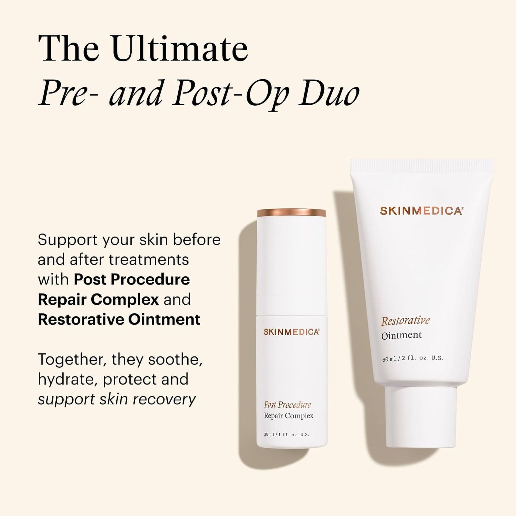 SkinMedica Restorative Ointment paired with Post Procedure Repair Complex