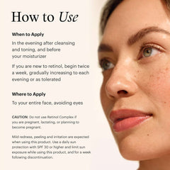 How to use SkinMedica Retinol Complex 0.5 – apply nightly after cleansing before moisturizer