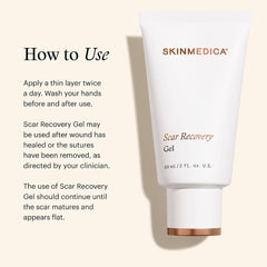 How to use SkinMedica Scar Recovery Gel by applying a thin layer twice daily after wounds heal