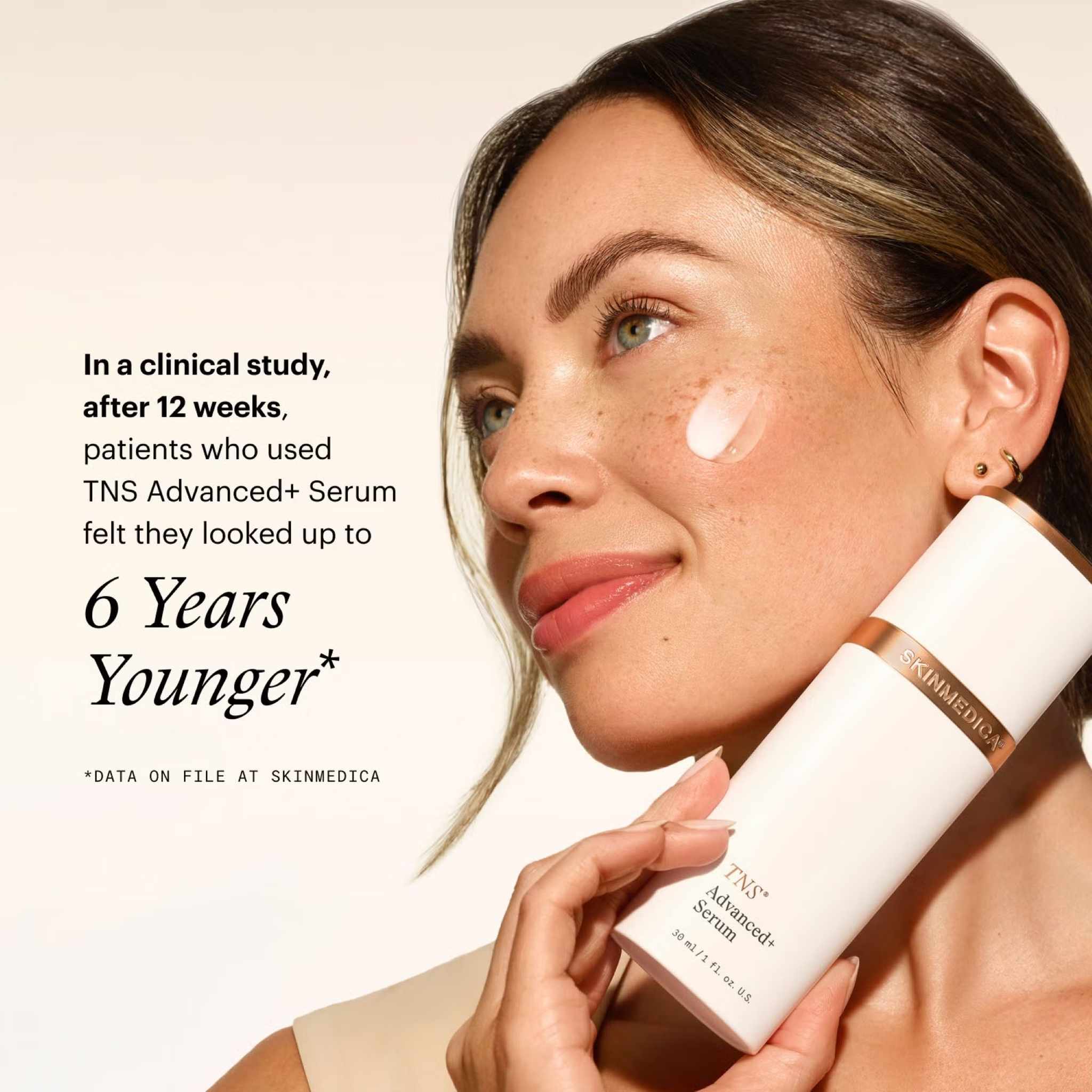 SkinMedica TNS Advanced+ Serum before and after skin improvement results at week 2
