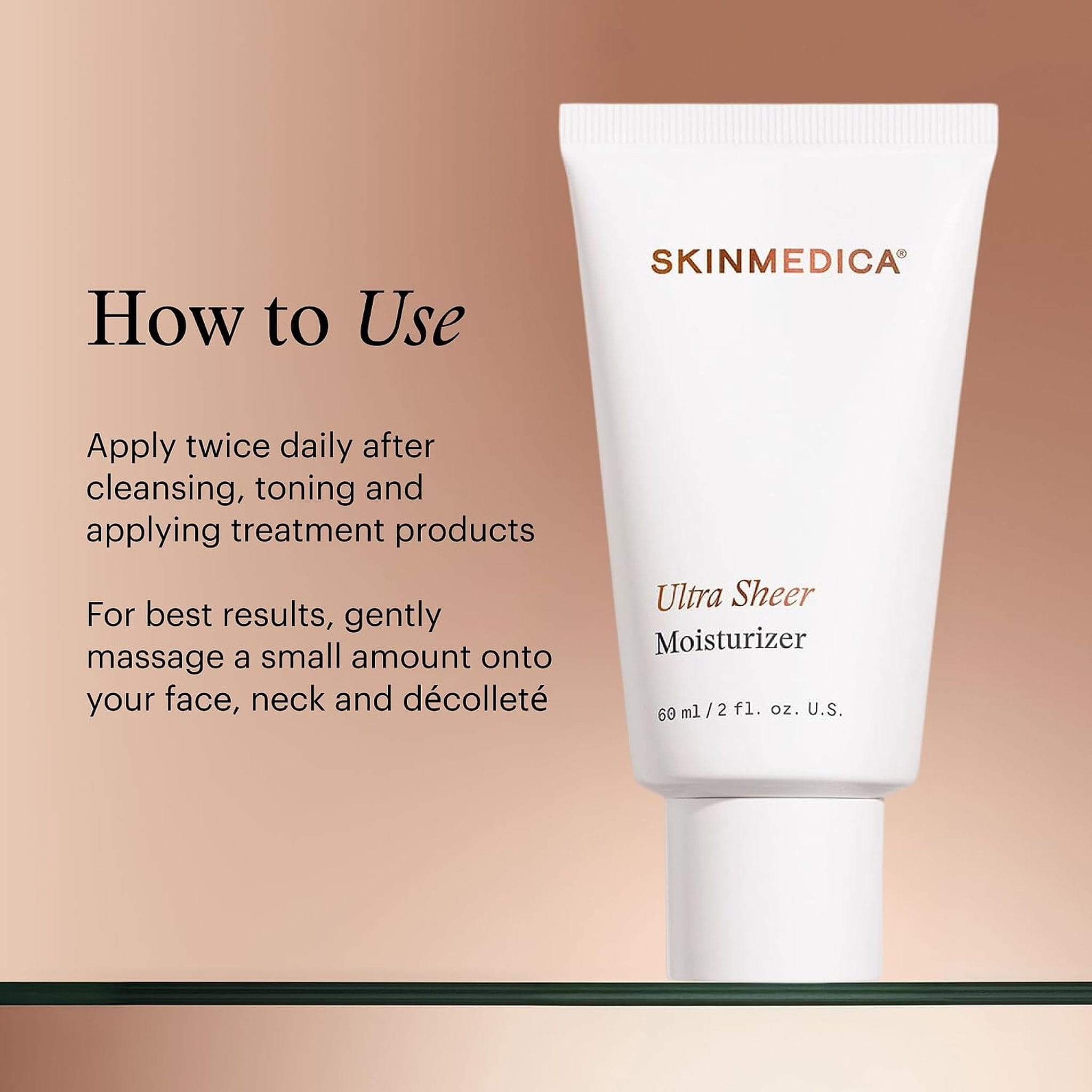 How to use SkinMedica Ultra Sheer Moisturizer on face neck and décolleté