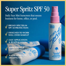 Load image into Gallery viewer, Vacation Super Spritz Broad Spectrum SPF 50 Face Mist Benefits
