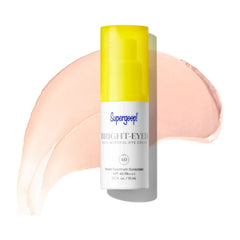 Supergoop Bright-Eyed 100% Mineral Eye Cream SPF 40 with swatch