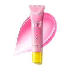 Supergoop Glow Gloss SPF 40 in Pink Peppermint with swatch 1