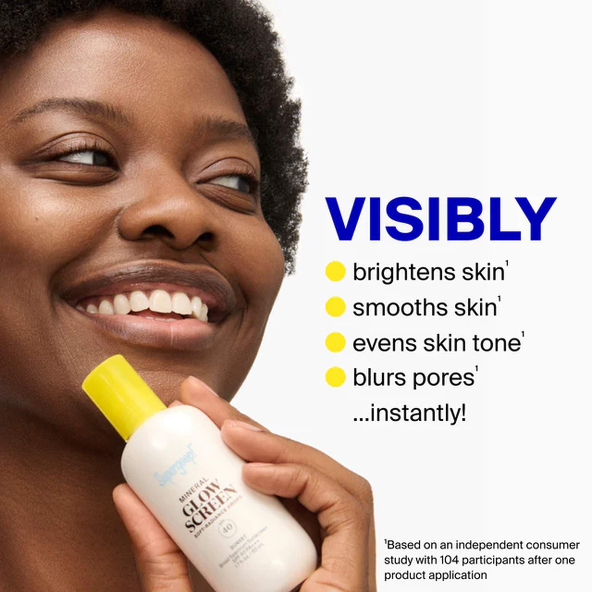 Glowscreen Drops visibly brightens smooths and blurs pores instantly 5