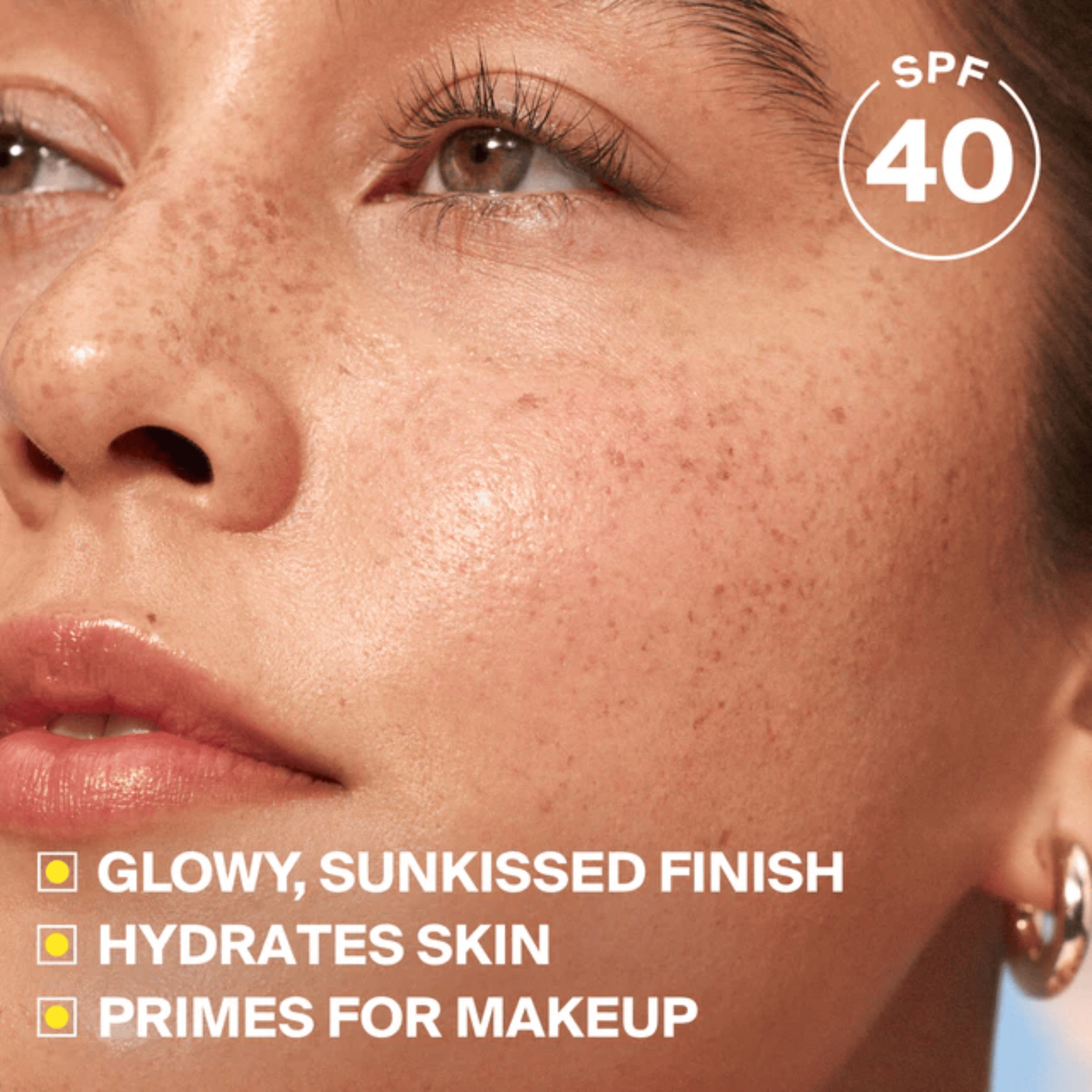 Tinted SPF 40 sunscreen that blurs pores and primes skin for makeup