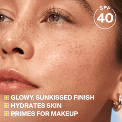 Tinted SPF 40 sunscreen that blurs pores and primes skin for makeup
