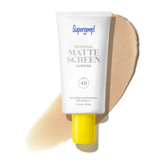 Mineral Matte Screen SPF 40 in Sunrise with swatch