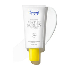 Supergoop Mineral Matte Screen SPF 40 Untinted with swatch