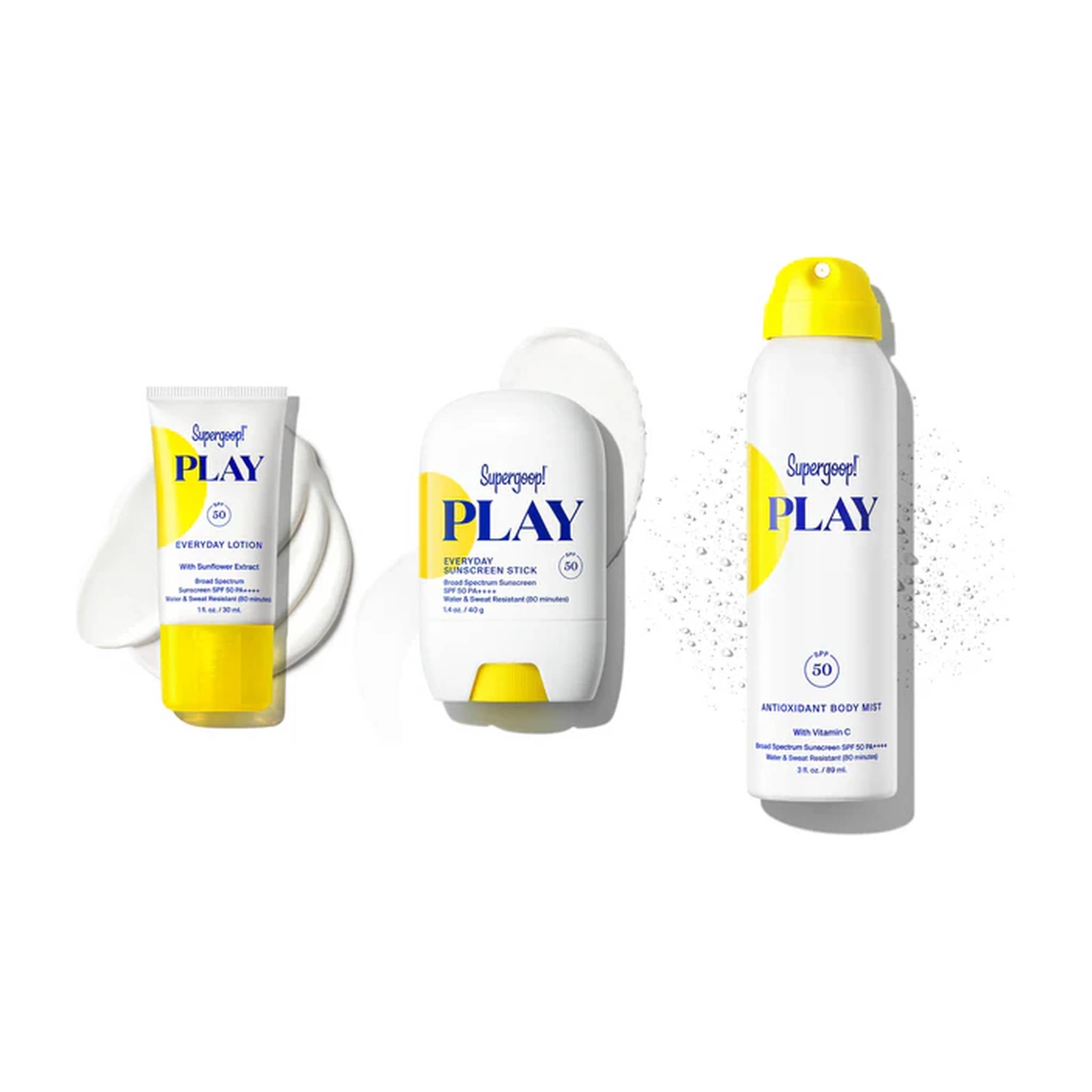 Play lotion stick and mist trio water and sweat resistant SPF 50