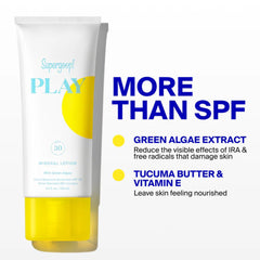 Green algae extract and tucuma butter benefits in Supergoop mineral lotion