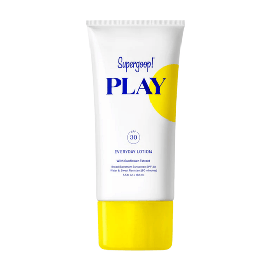 Supergoop PLAY Everyday Lotion SPF 30 full-size sunscreen tube
