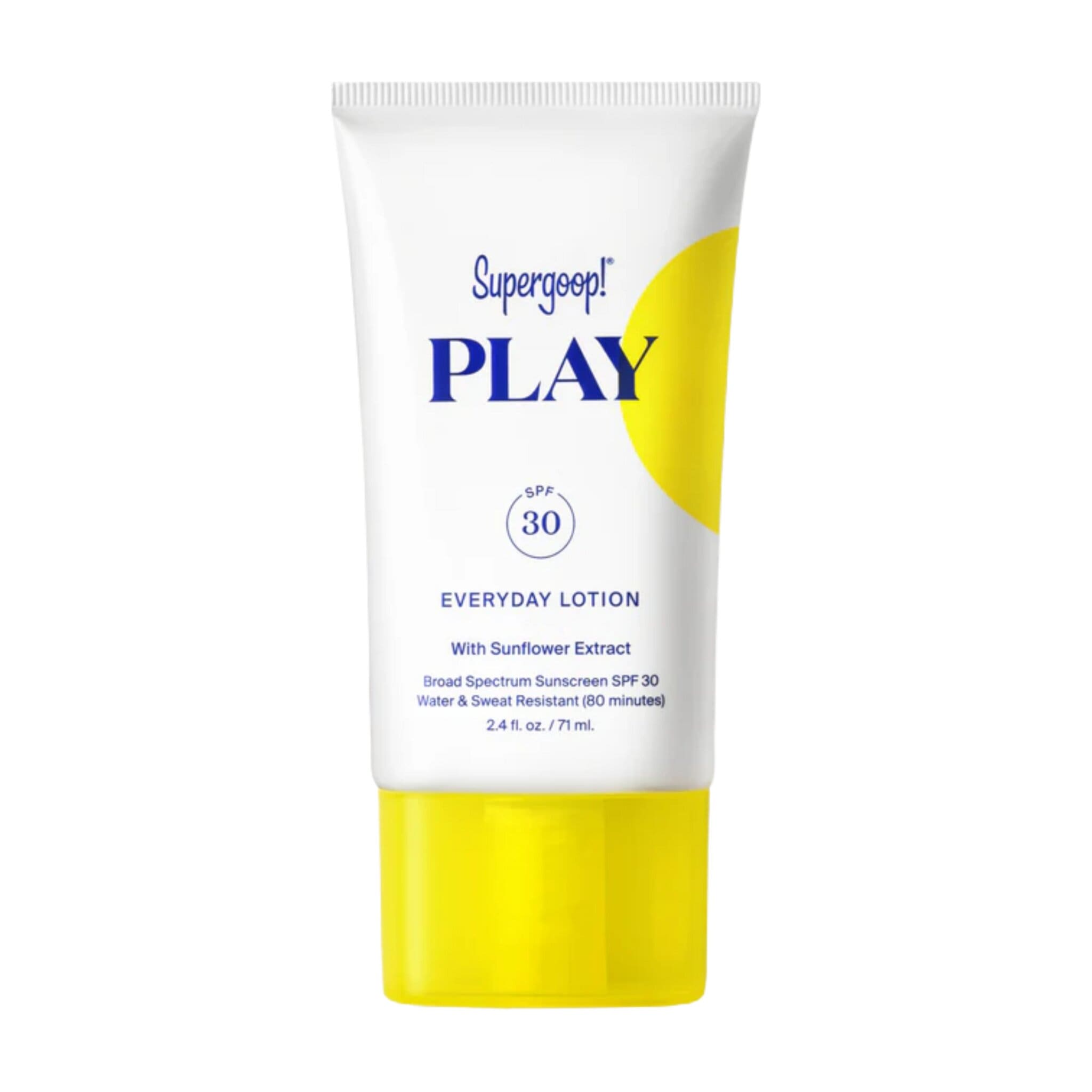 Supergoop PLAY Everyday Lotion SPF 30 travel-size sunscreen tube