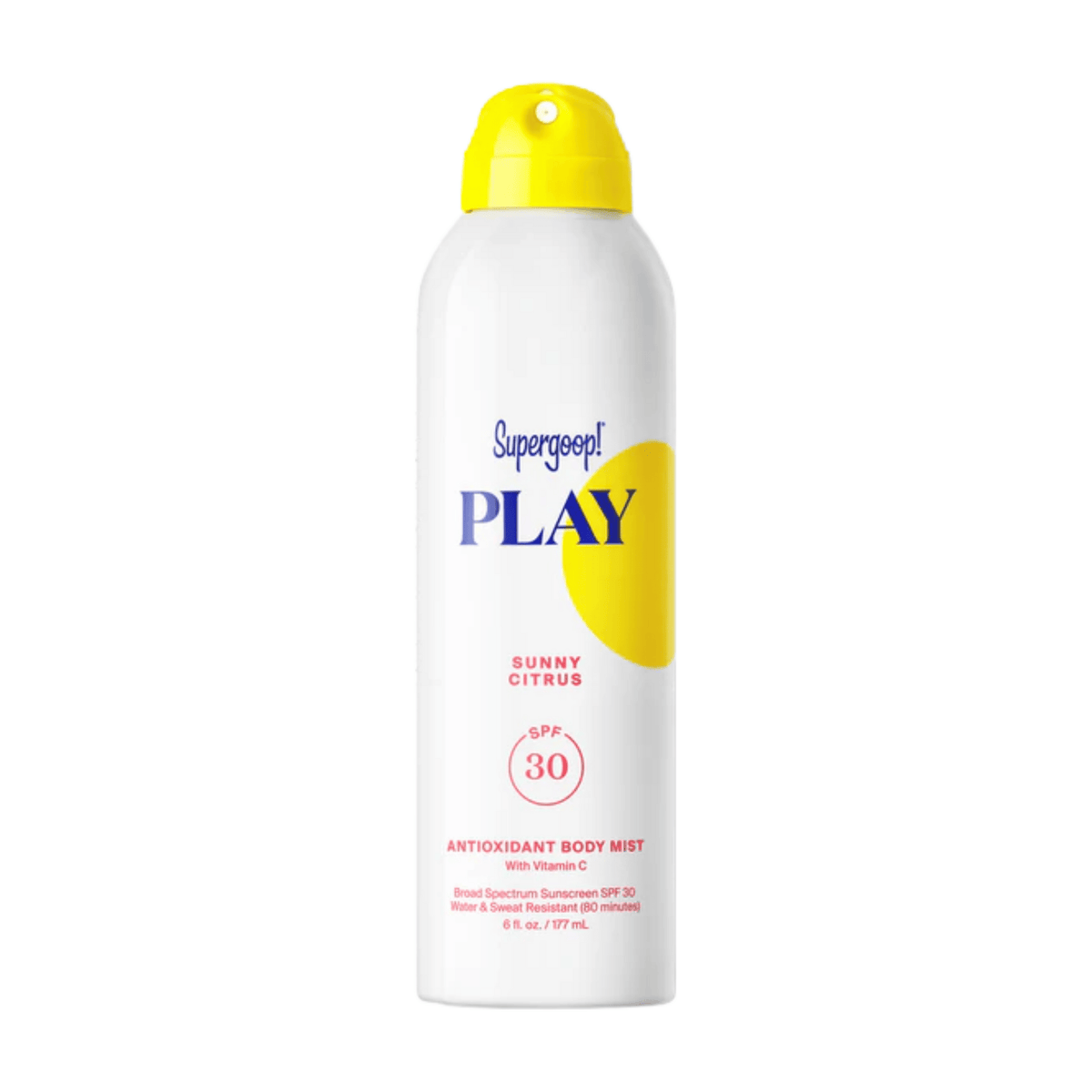 Supergoop PLAY Sunny Citrus Antioxidant Body Mist SPF 30 spray can