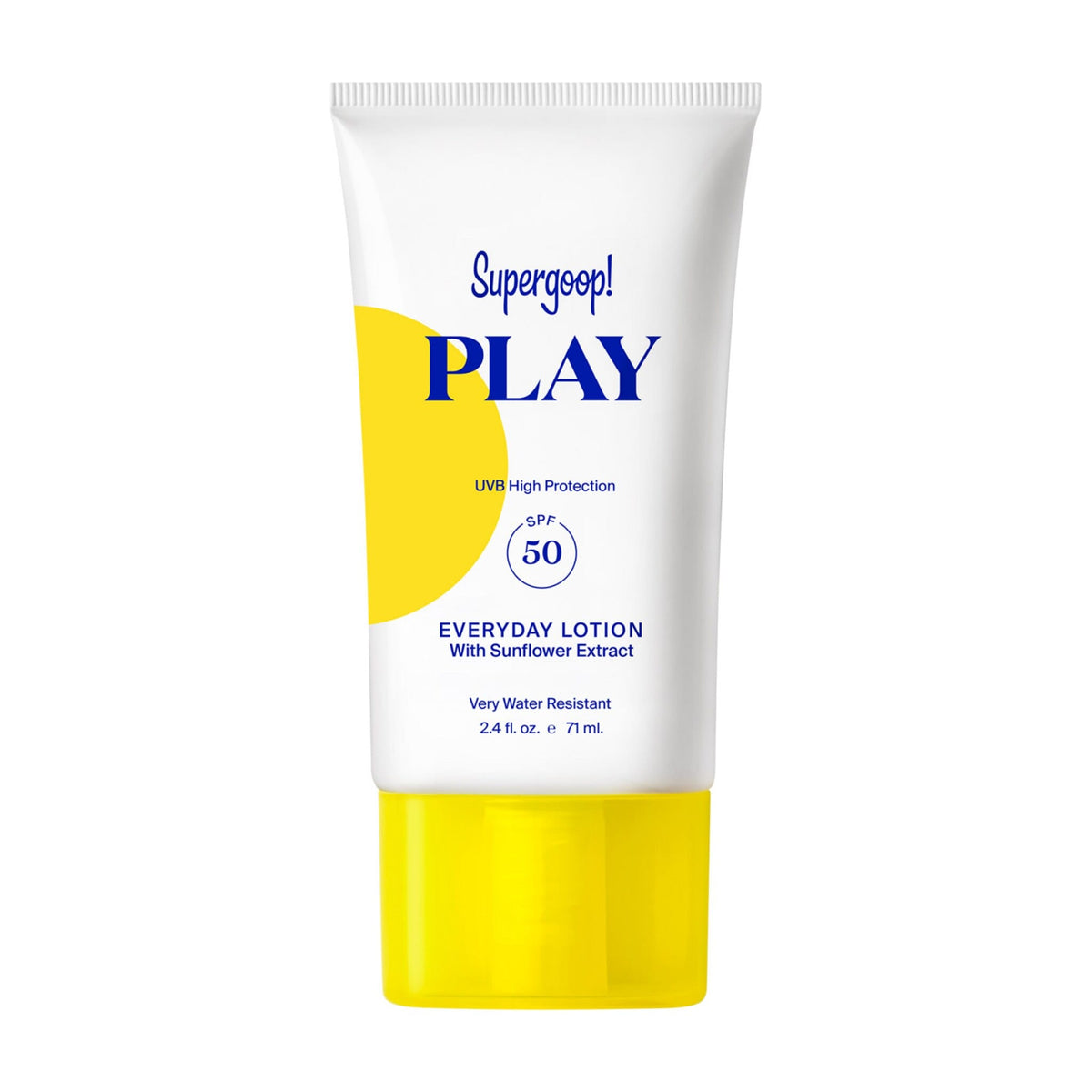 Supergoop PLAY Everyday Lotion SPF 50 travel-size sunscreen tube