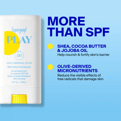 Shea cocoa butter jojoba oil and olive micronutrients in PLAY mineral stick